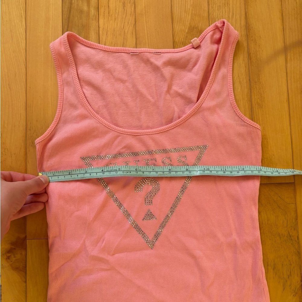 Guess Light Pink Tank Top with Bedazzled Logo - Picture 4 of 5